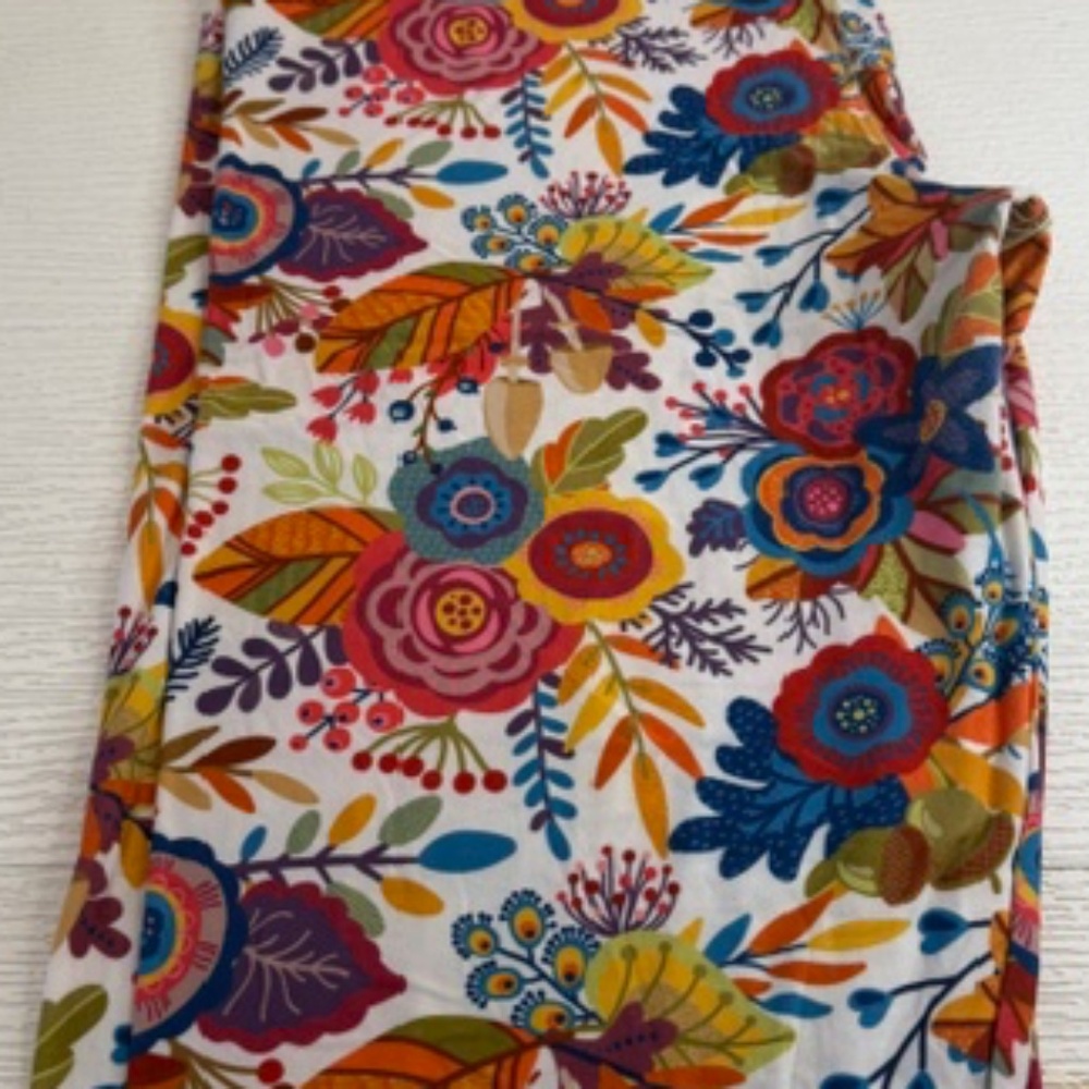 Fabulegs Colorful Floral Leggings White Background Boho Botanical Print